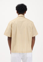 LACOSTE Camicia a manica corta gialla da uomo in twill stampata CH2343 2IU LACOSTE 