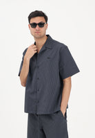 LACOSTE Camicia a manica corta nera da uomo in seersucker CH2355 4CI LACOSTE 