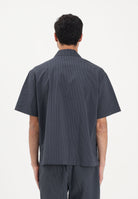 LACOSTE Camicia a manica corta nera da uomo in seersucker CH2355 4CI LACOSTE 