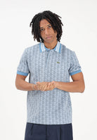 LACOSTE Polo a manica corta azzurra da uomo con motivo monogram DH1417 1QI LACOSTE 