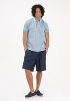 LACOSTE Polo a manica corta azzurra da uomo con motivo monogram DH1417 1QI LACOSTE 