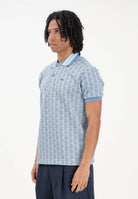 LACOSTE Polo a manica corta azzurra da uomo con motivo monogram DH1417 1QI LACOSTE 