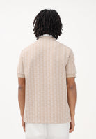 LACOSTE Polo a manica corta beige da uomo con motivo monogram DH1417 8GI LACOSTE 