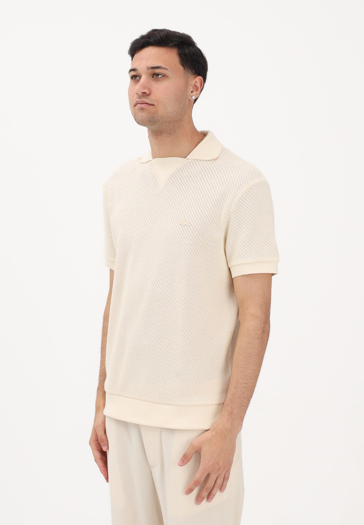 LACOSTE Polo in maglia panna da uomo DH2677 056 LACOSTE 