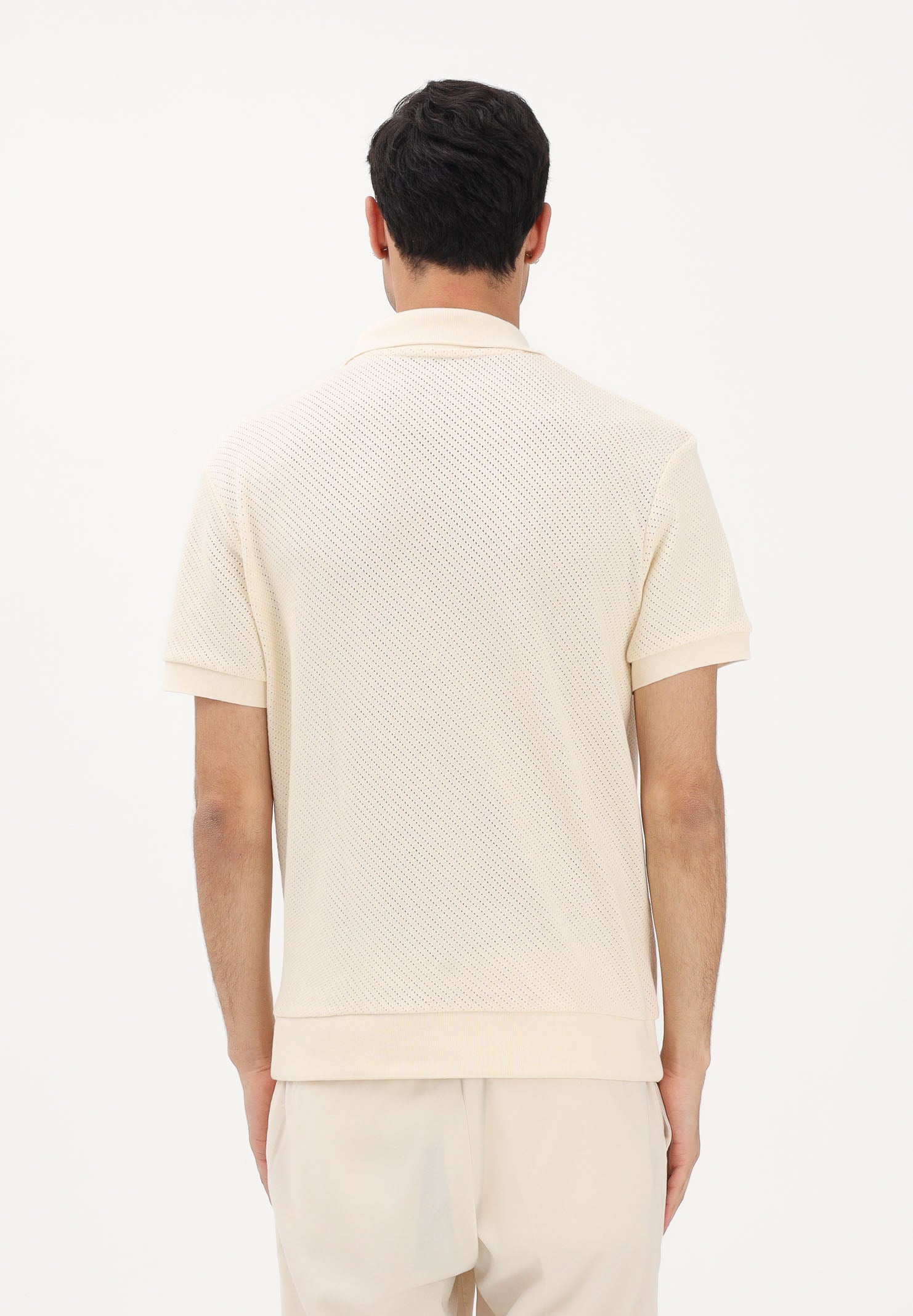 LACOSTE Polo in maglia panna da uomo DH2677 056 LACOSTE 