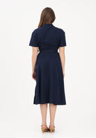 LACOSTE Abito midi blu da donna in mini piqué EF9621 166 LACOSTE 