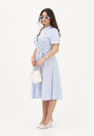 LACOSTE Abito midi azzurro da donna in mini piqué EF9621 J2G LACOSTE 