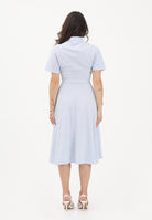 LACOSTE Abito midi azzurro da donna in mini piqué EF9621 J2G LACOSTE 