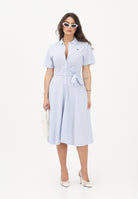 LACOSTE Abito midi azzurro da donna in mini piqué EF9621 J2G LACOSTE 