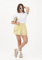 LACOSTE Shorts giallo da donna in popeline di cotone jacquard FF1034 2IA LACOSTE 