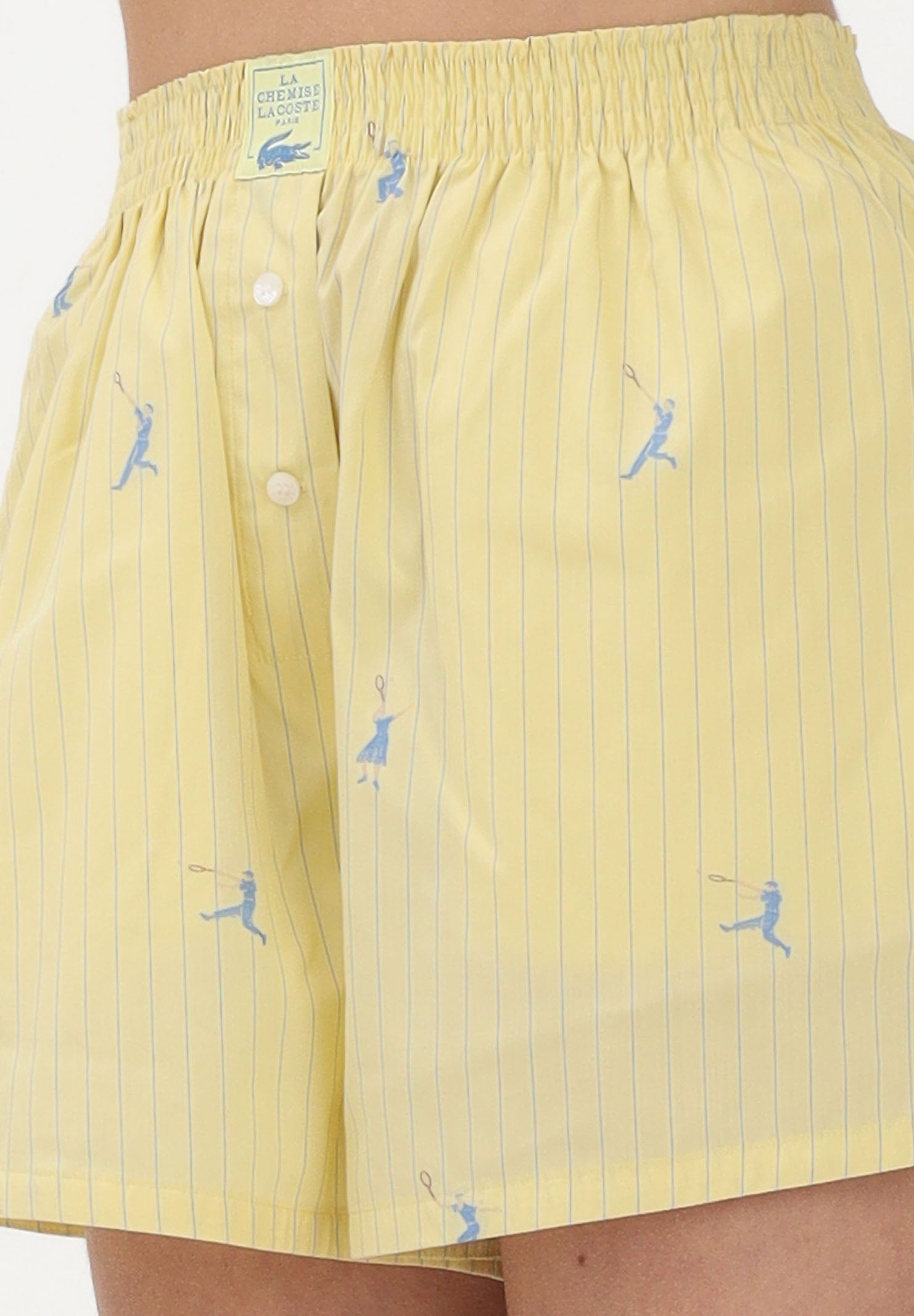 LACOSTE Shorts giallo da donna in popeline di cotone jacquard FF1034 2IA LACOSTE 