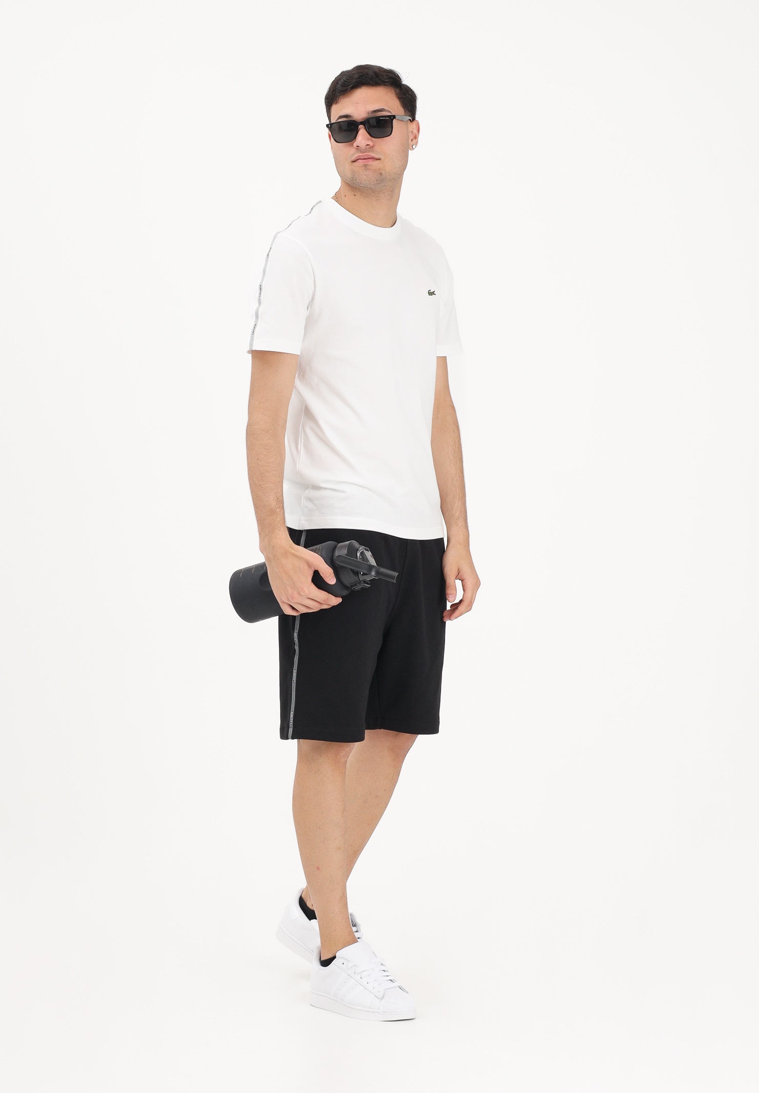 LACOSTE Shorts sportivo nero da uomo con striscia con logo GH0886 031 LACOSTE 