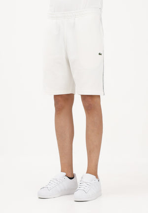 LACOSTE Shorts sportivo bianco da uomo con striscia con logo GH0886 70V LACOSTE 