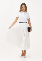 LACOSTE Gonna midi pieghettata bianca da donna JF1402 70V LACOSTE 