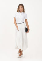 LACOSTE Gonna midi pieghettata bianca da donna JF1402 70V LACOSTE 