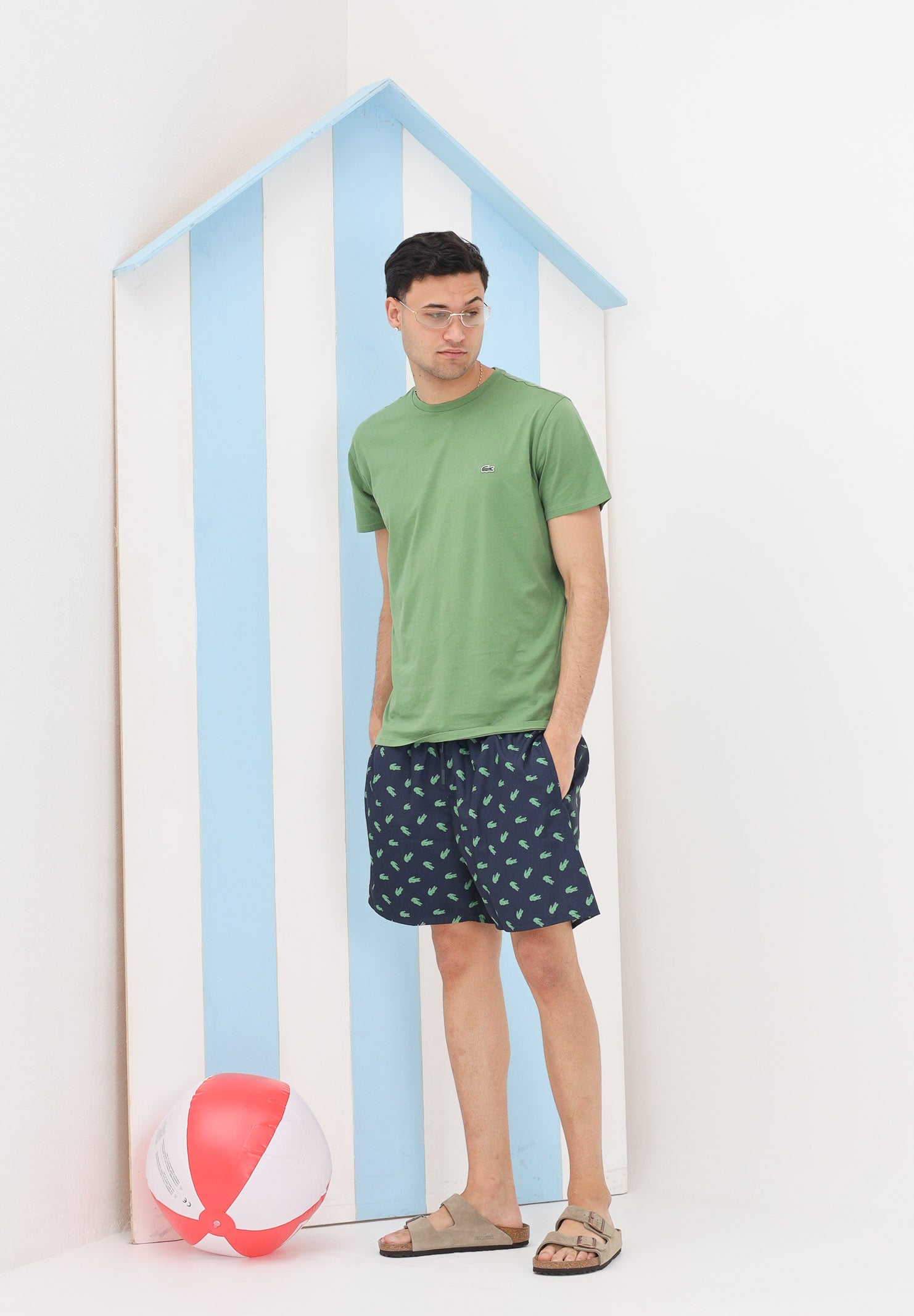 LACOSTE Shorts mare blu da uomo con stampa coccodrillo MH1851 166 LACOSTE 