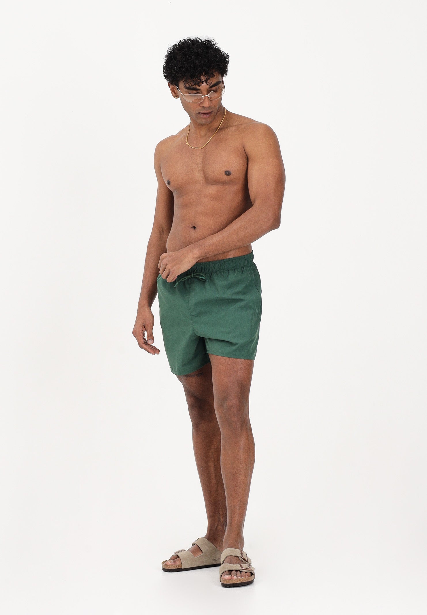 LACOSTE Shorts mare verde da uomo con patch logo MH6270 S30 LACOSTE 