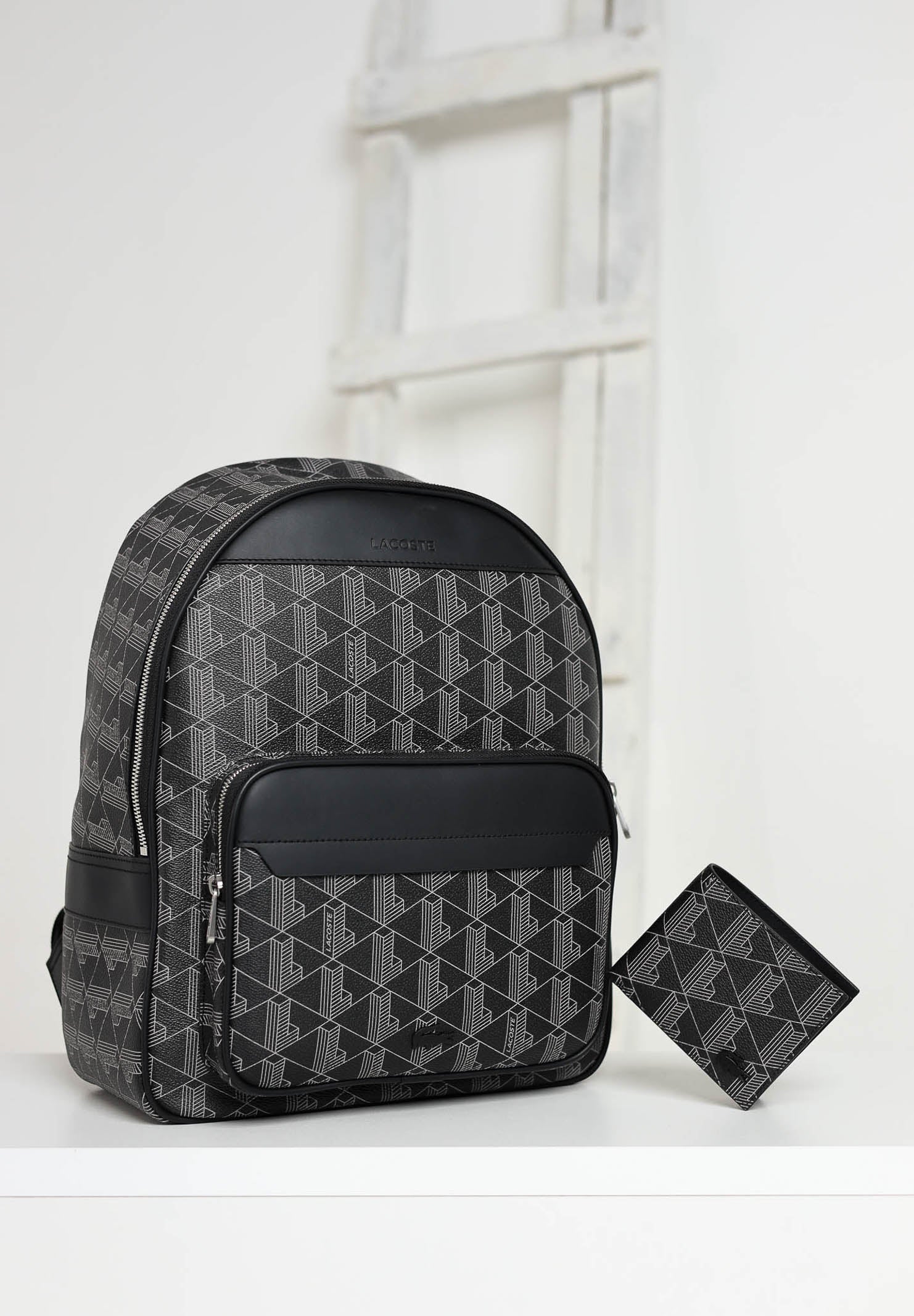 LACOSTE Portafogli The Blend Monogram nero da uomo NH4844 H45 LACOSTE 