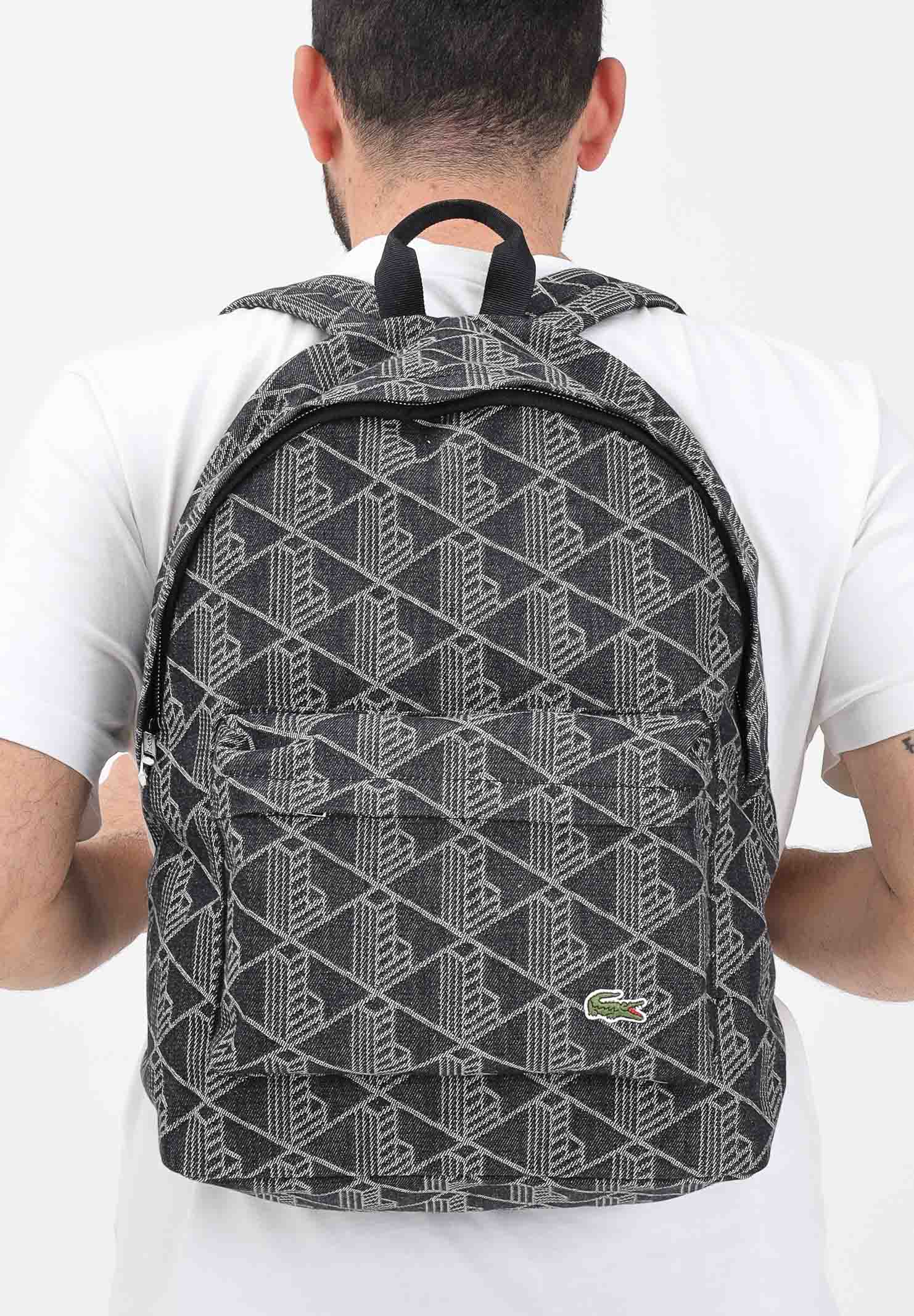 LACOSTE Zaino Neocroc Jacquard Motif nero per uomo e donna NU4871 R33 LACOSTE 