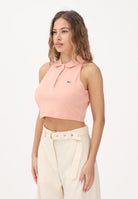 LACOSTE Polo crop rosa pesca da donna con logo PF3123 UI2 LACOSTE 