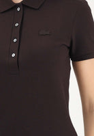 LACOSTE Polo a manica corta marrone da donna con logo PF5462 3LA LACOSTE 