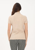 LACOSTE Polo a manica corta beige da donna con patch logo PF7839 X6F LACOSTE 