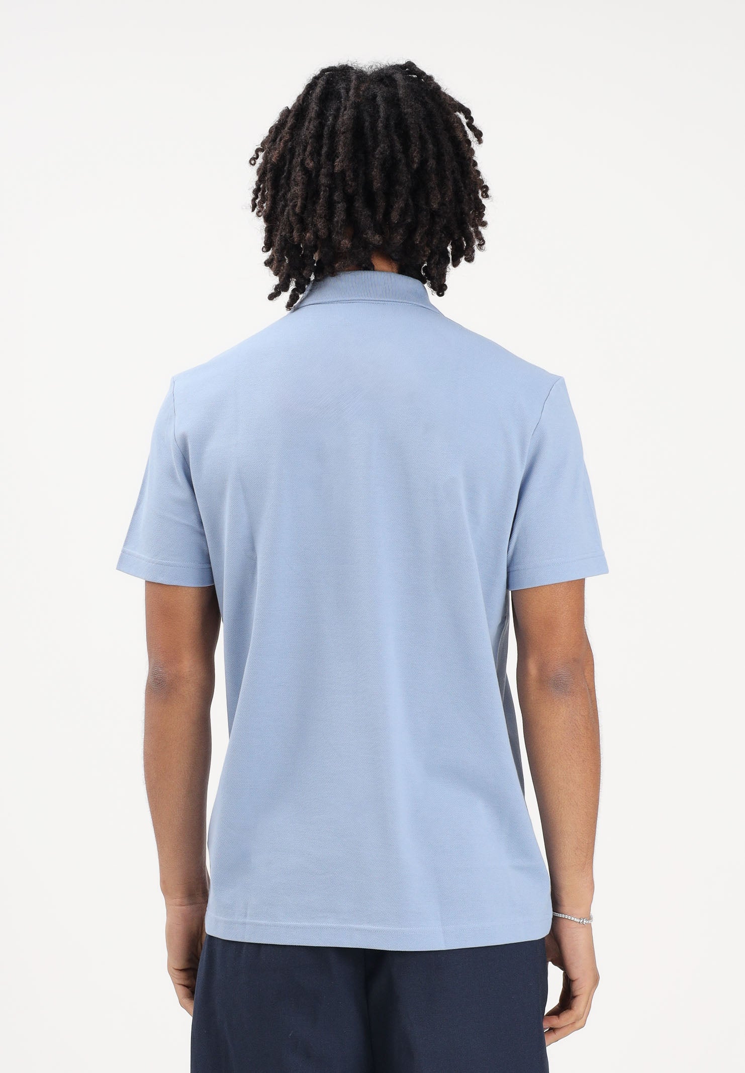 LACOSTE Polo a manica corta celeste e blu da uomo con motivo color block PH0895 3PT LACOSTE 