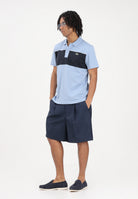 LACOSTE Polo a manica corta celeste e blu da uomo con motivo color block PH0895 3PT LACOSTE 