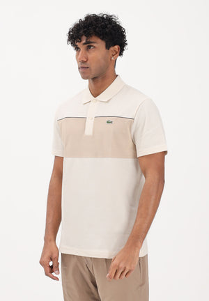 LACOSTE Polo a manica corta beige da uomo con motivo color block PH0895 3RR LACOSTE 