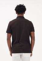 LACOSTE Polo a manica corta marrone da uomo in piqué elasticizzato Paris PH5522 3LA LACOSTE 