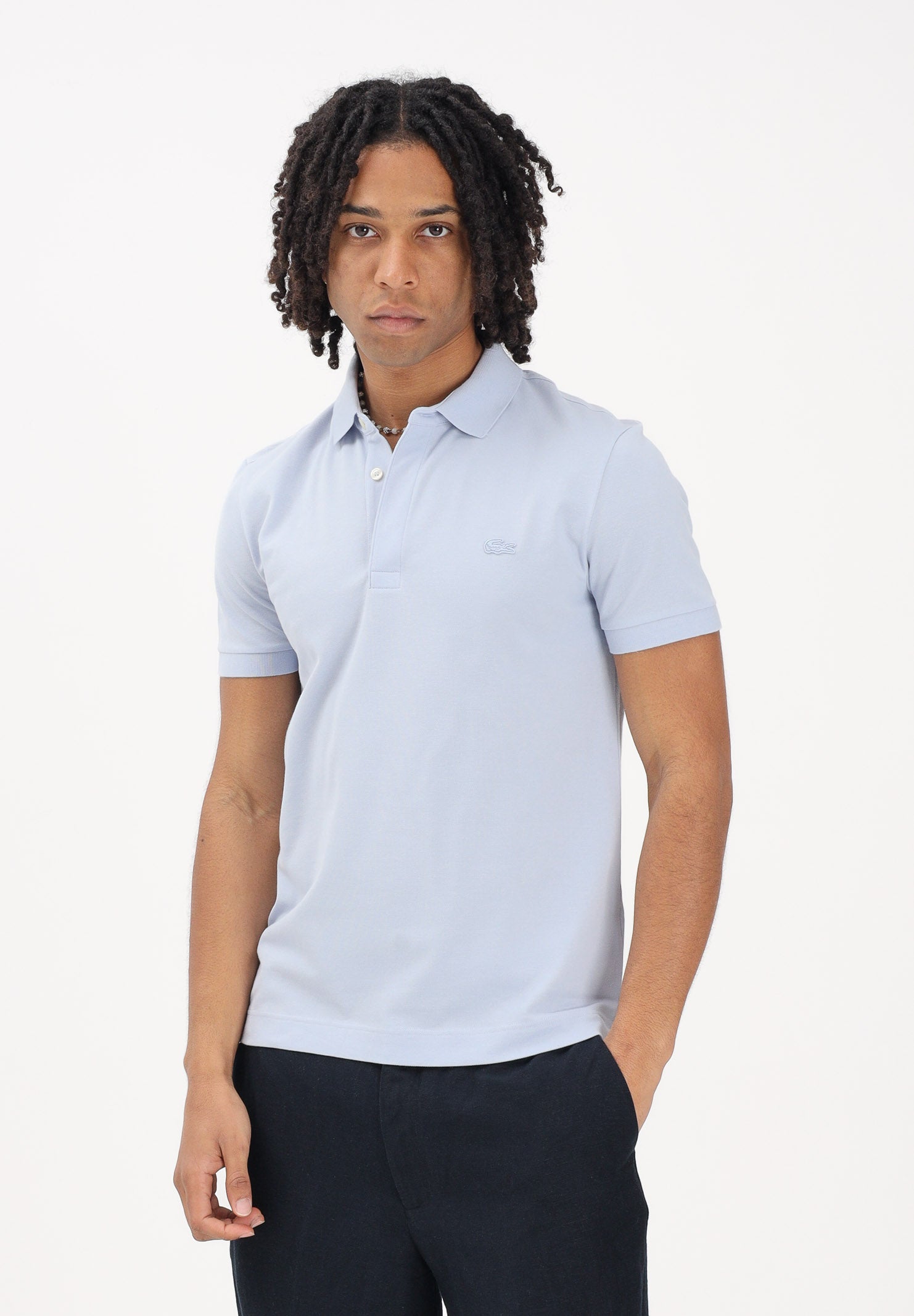LACOSTE Polo a manica corta celeste da uomo PH5522 J2G LACOSTE 