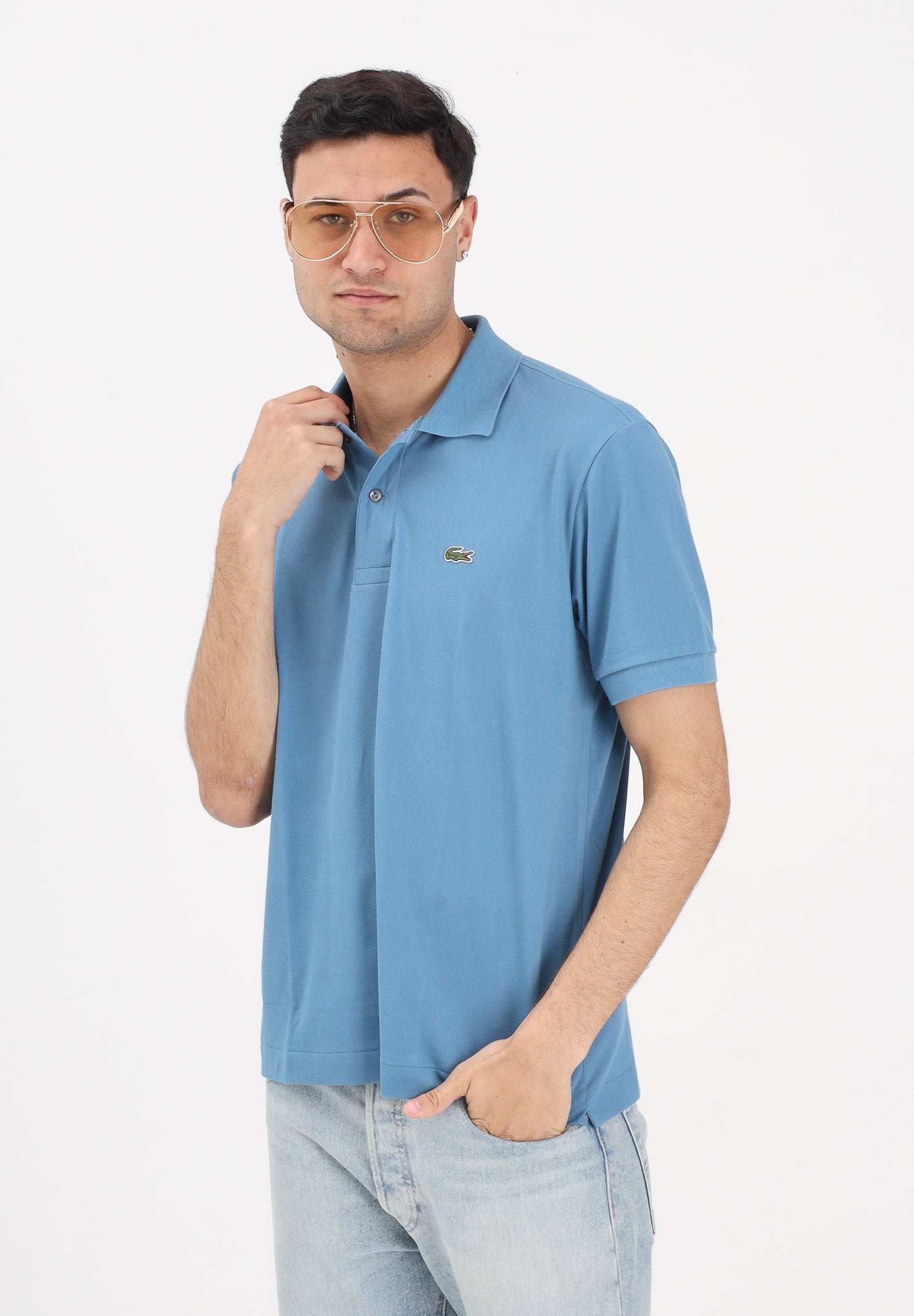 LACOSTE Polo a manica corta Classic Fit L.12.12 LIGHT azzurra per uomo e donna PH9851 JBK LACOSTE 