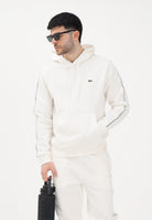 LACOSTE Felpa con cappuccio bianca da uomo con bordi logati SH0884 70V LACOSTE 
