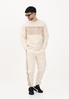 LACOSTE Felpa girocollo beige da uomo con motivo color block SH0887 3RR LACOSTE 