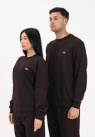 LACOSTE Felpa girocollo marrone per uomo e donna con patch coccodrillo SH9801 3LA LACOSTE 