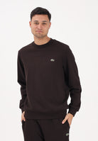 LACOSTE Felpa girocollo marrone per uomo e donna con patch coccodrillo SH9801 3LA LACOSTE 