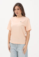 LACOSTE T-shirt a manica corta rosa pesca da donna con patch logo TF7215 BIG LACOSTE 