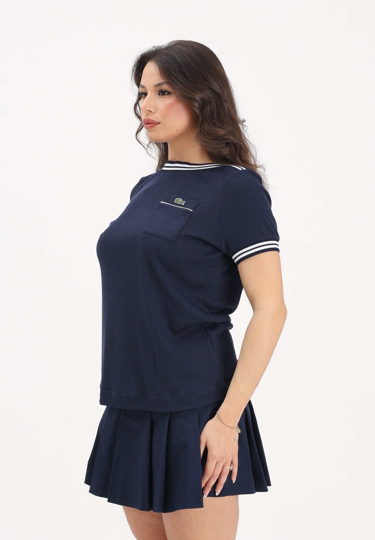 LACOSTE T-shirt a manica corta French Made blu da donna TF9890 525 LACOSTE 