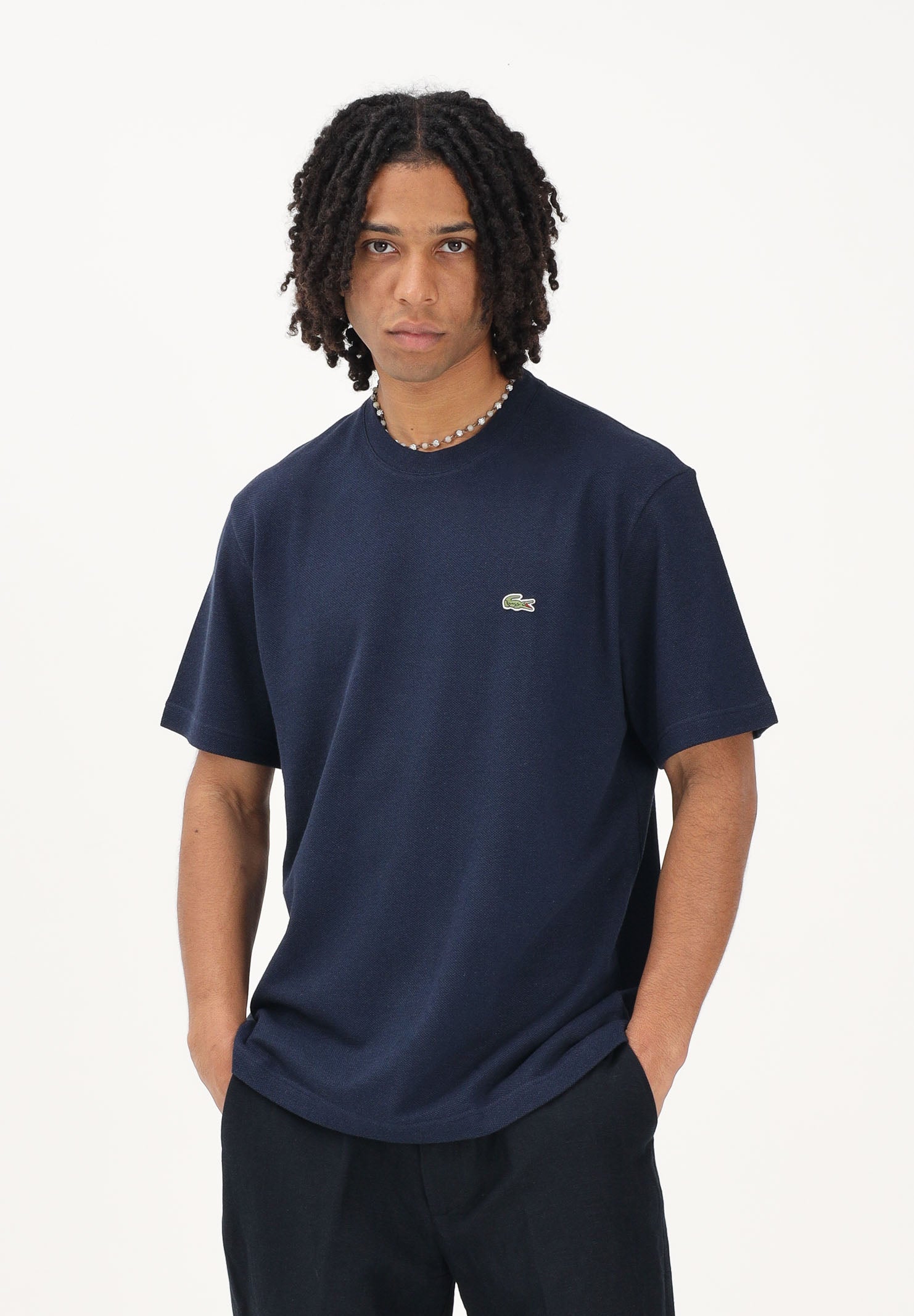 LACOSTE T-shirt a manica corta blu da uomo con logo TH0629 166 LACOSTE 