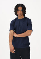 LACOSTE T-shirt a manica corta blu da uomo con marchio goffrato TH0753 166 LACOSTE 