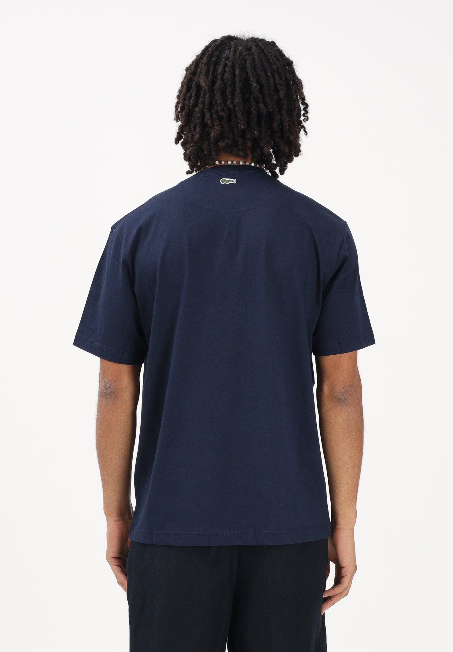LACOSTE T-shirt a manica corta blu da uomo con marchio goffrato TH0753 166 LACOSTE 