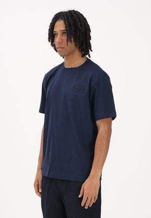 LACOSTE T-shirt a manica corta blu da uomo con marchio goffrato TH0753 166 LACOSTE 