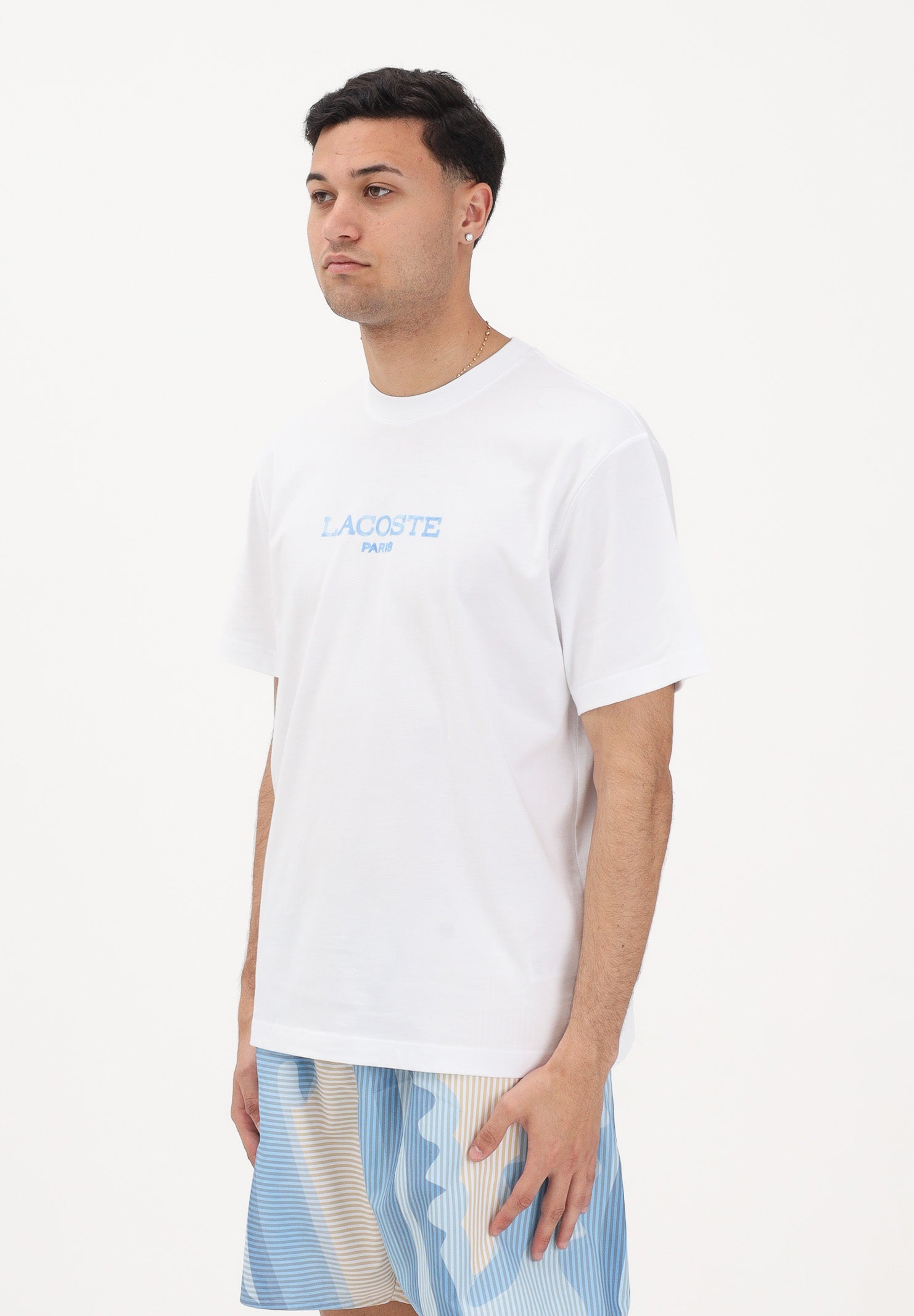 LACOSTE T-shirt a manica corta bianca da uomo con stampa TH1435 001 LACOSTE 