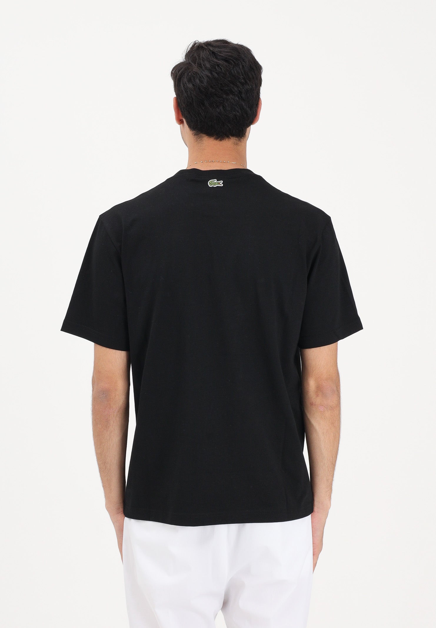 LACOSTE T-shirt a manica corta nera da uomo con stampa TH1446 031 LACOSTE 