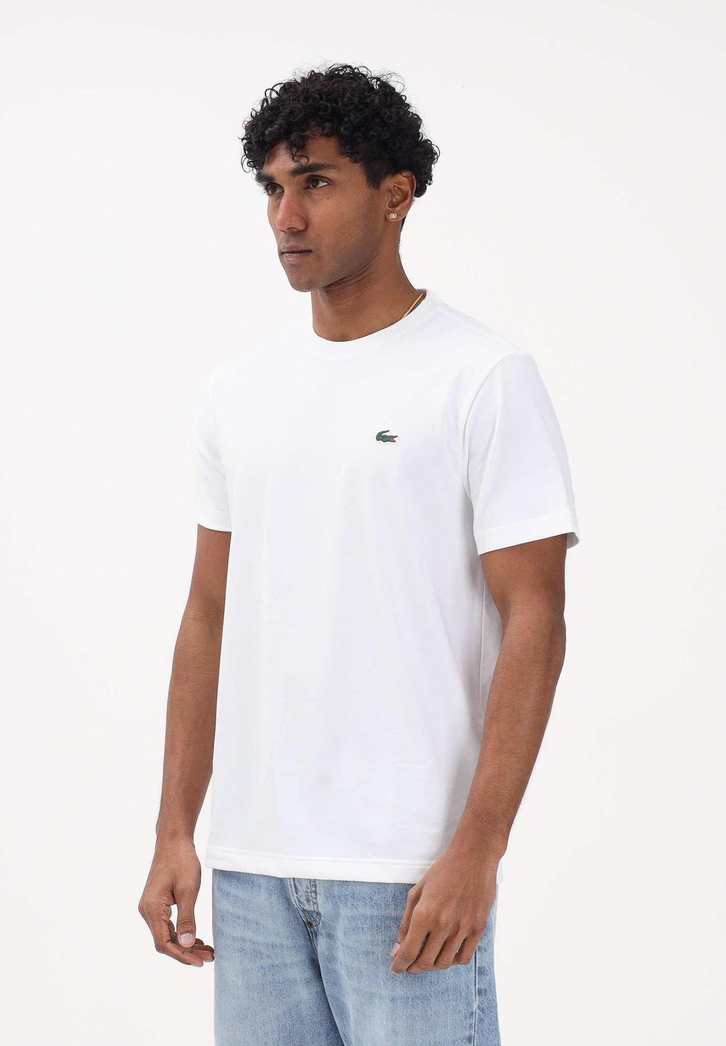 LACOSTE T-shirt a manica corta bianca da uomo stampata Ultra Dry TH4762 001 LACOSTE 