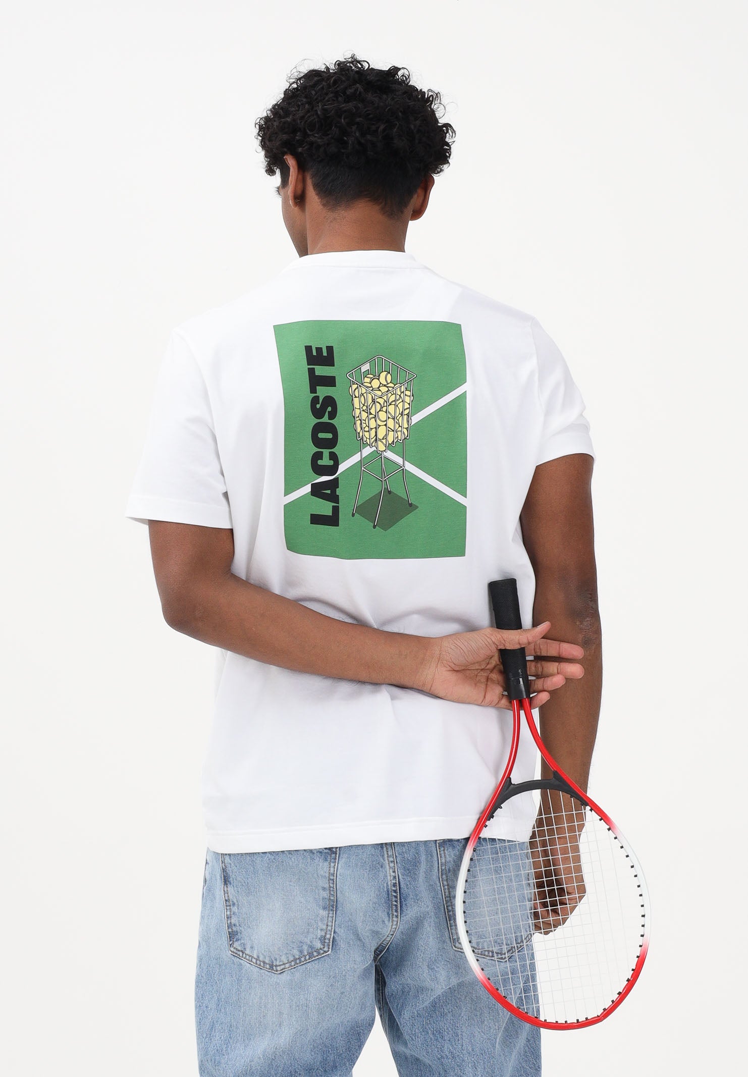 LACOSTE T-shirt a manica corta bianca da uomo stampata Ultra Dry TH4762 001 LACOSTE 