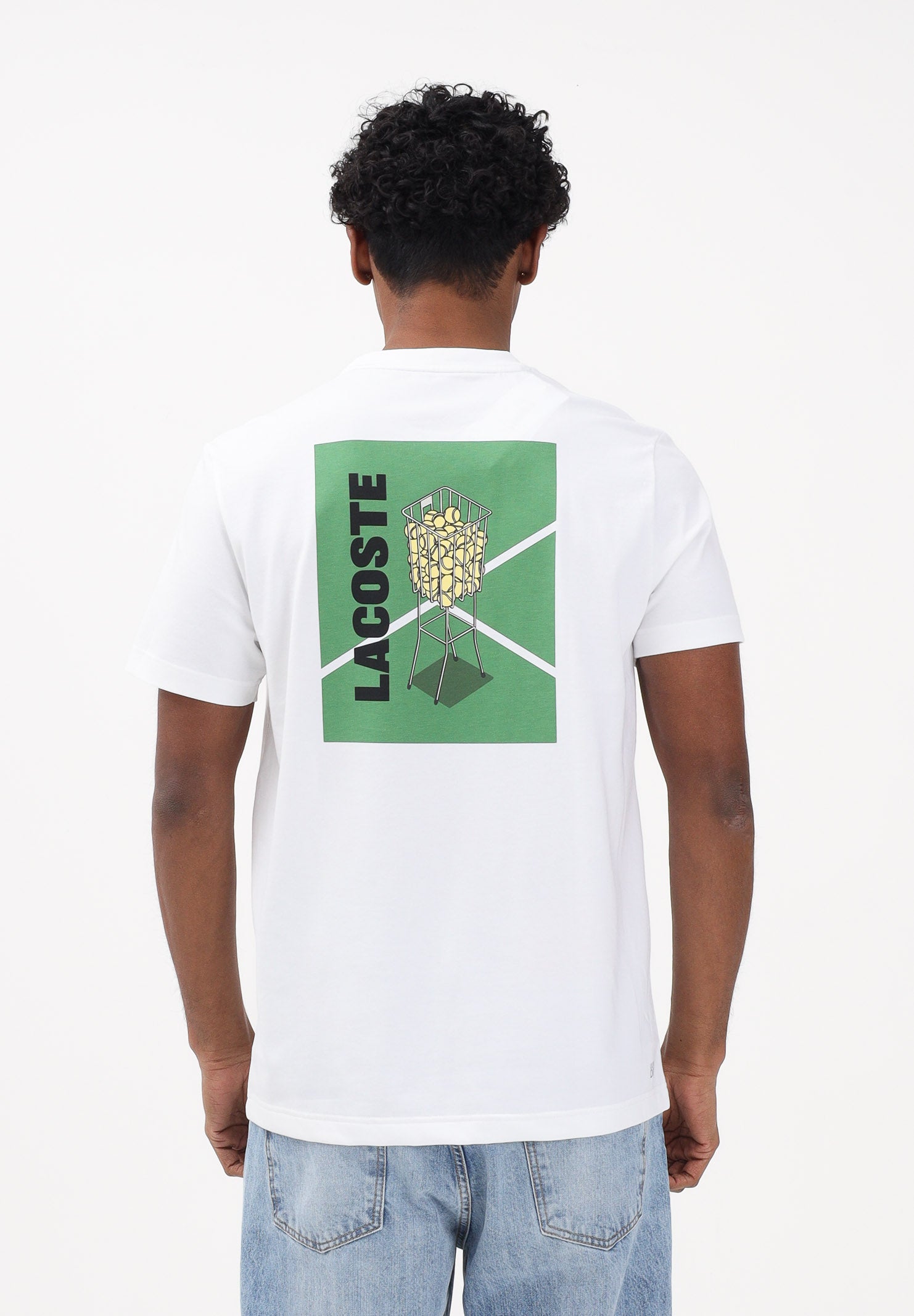 LACOSTE T-shirt a manica corta bianca da uomo stampata Ultra Dry TH4762 001 LACOSTE 