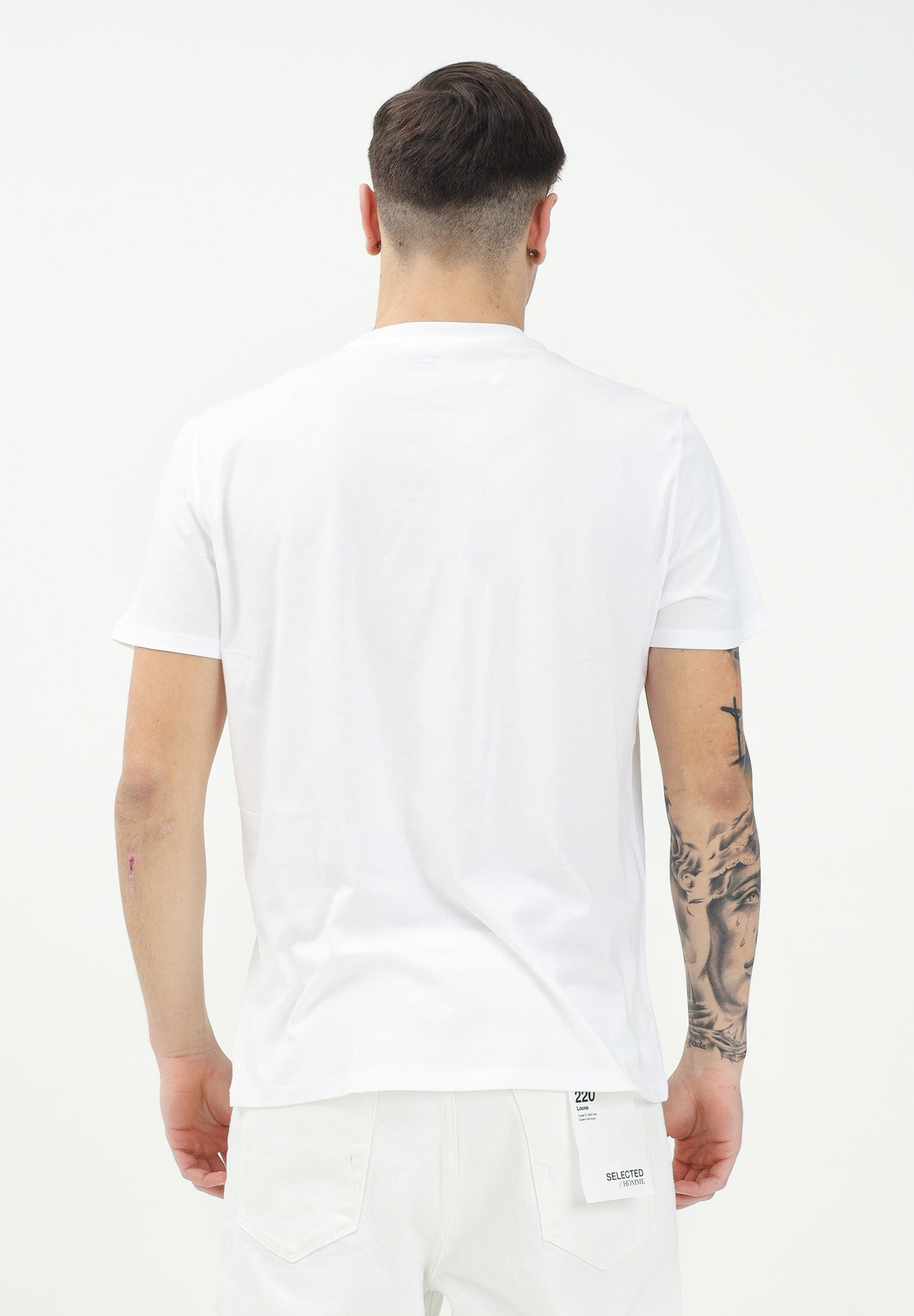 LACOSTE T-shirt a manica corta bianca per uomo e donna con patch logo TH6709 001 LACOSTE 