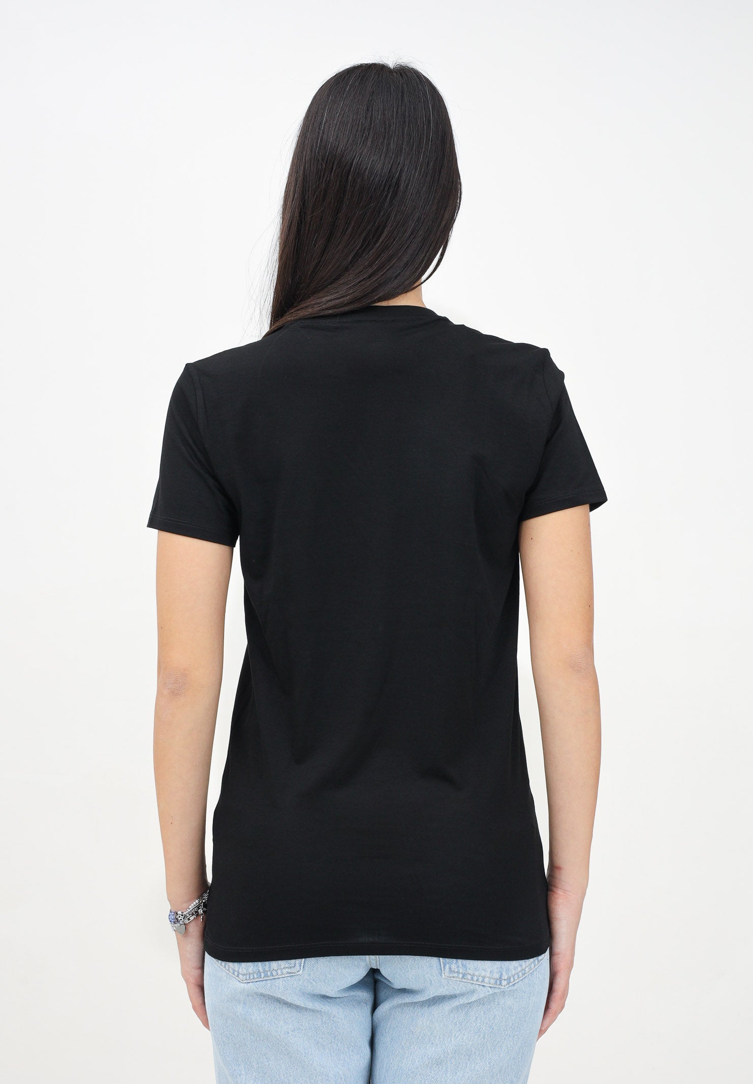 LACOSTE T-shirt a manica corta nera per uomo e donna con patch logo TH6709 031 LACOSTE 
