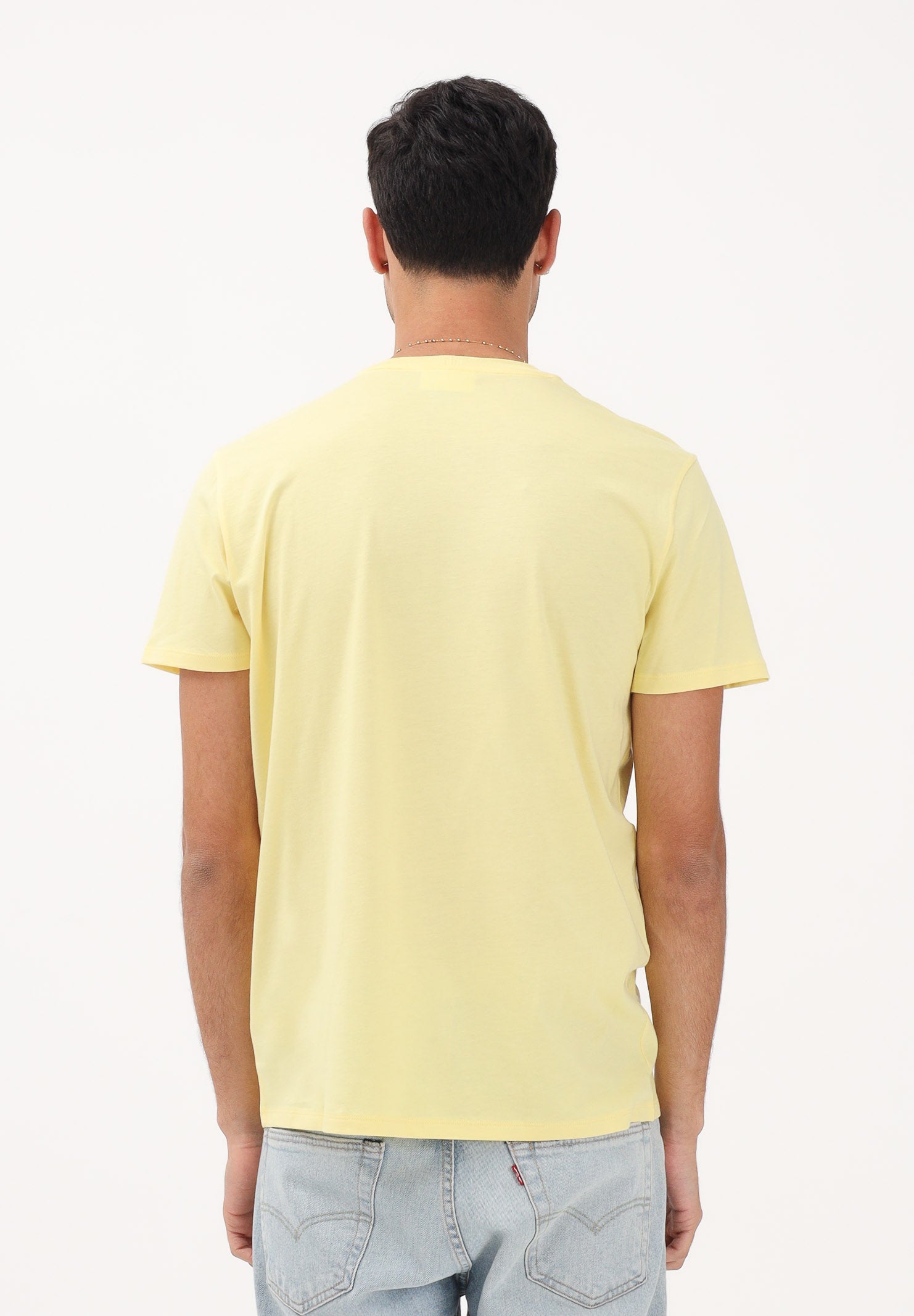 LACOSTE T-shirt a manica corta gialla per uomo e donna con patch logo TH6709 107 LACOSTE 